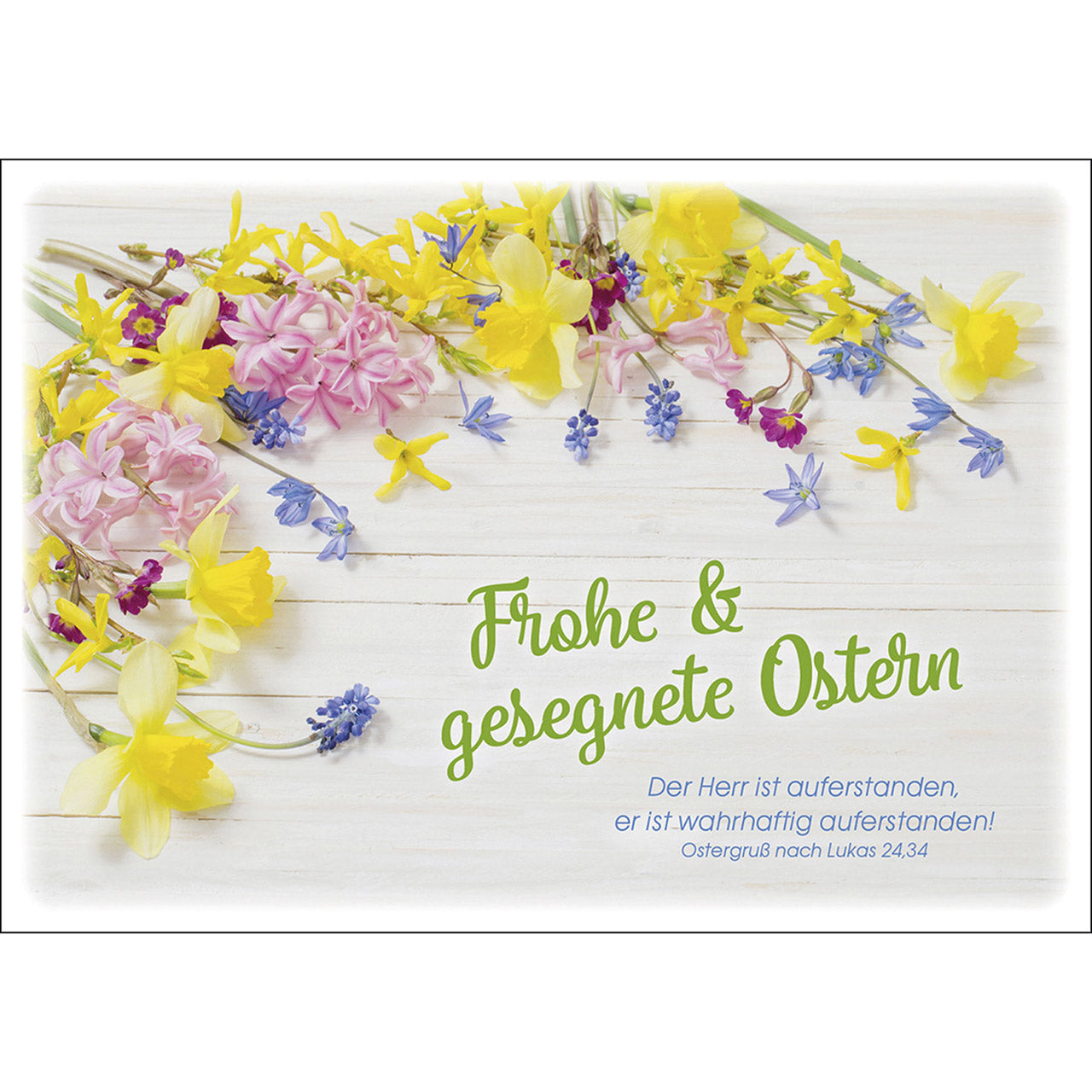 Postkarte 'Frohe & gesegnete Ostern' 4 Ex.