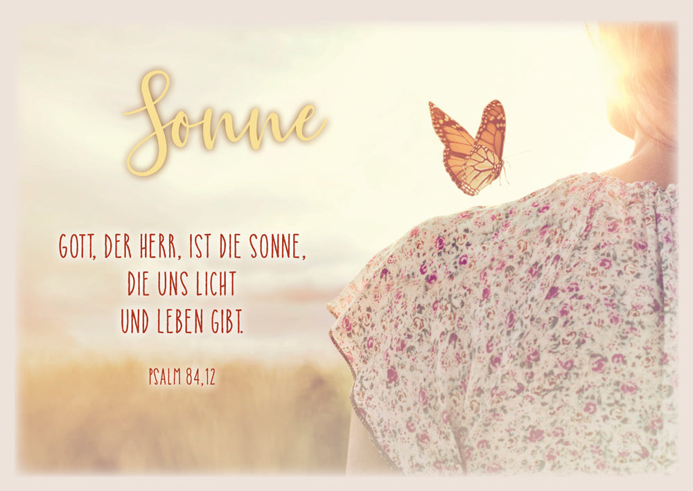 Postkarte Sonne/Schmetterling 10 Ex.