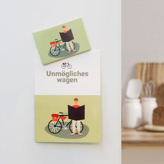 Magnet mit Postkarte 'Unm�gliches wagen'