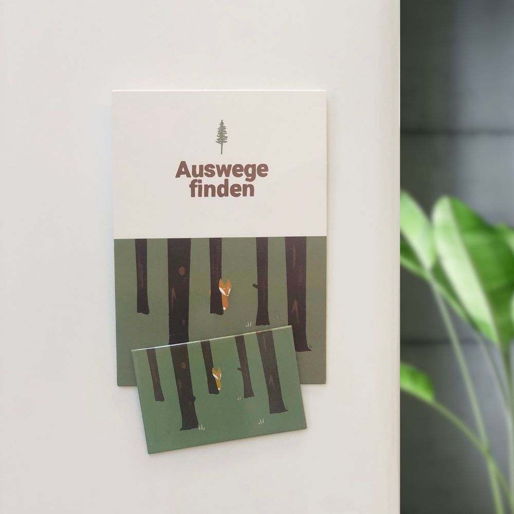 Magnet mit Postkarte 'Auswege finden'