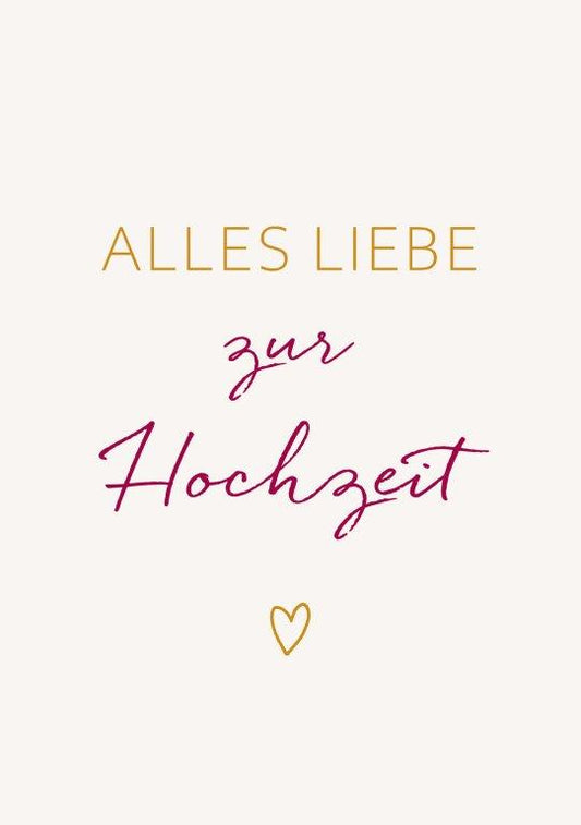 Postkarte 6 Ex. 'Alles Liebe zur Hochzeit'