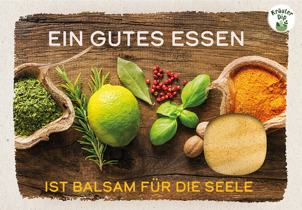 Dipkarte 'Ein gutes Essen ist Balsam f�r die Seele'