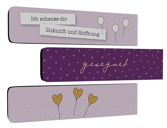 Magnetlesezeichen 'Gesegnet' 3er-Set
