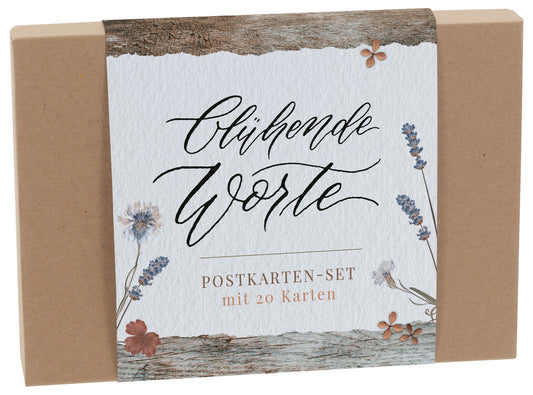 Postkarten-Set 'Bl�hende Worte' (Box)