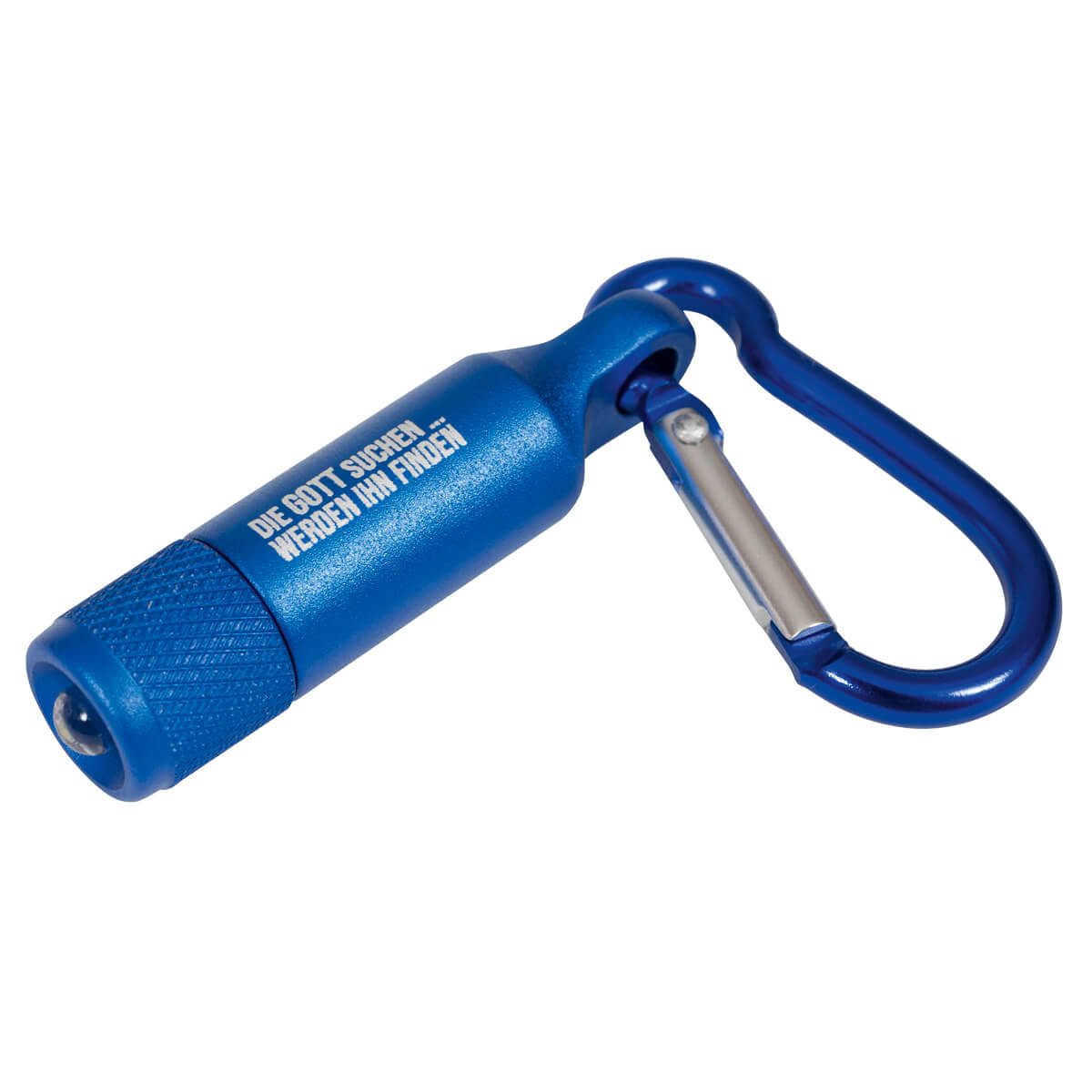 Mini-Taschenlampe mit Karabinder - blau