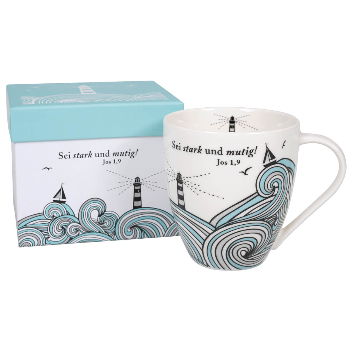 Tasse in Geschenkbox 'Sei stark und mutig!'