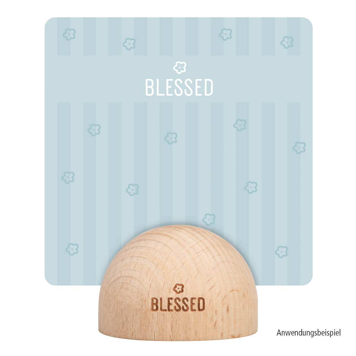 Kartenhalter rund und Postkarte 'Blessed'