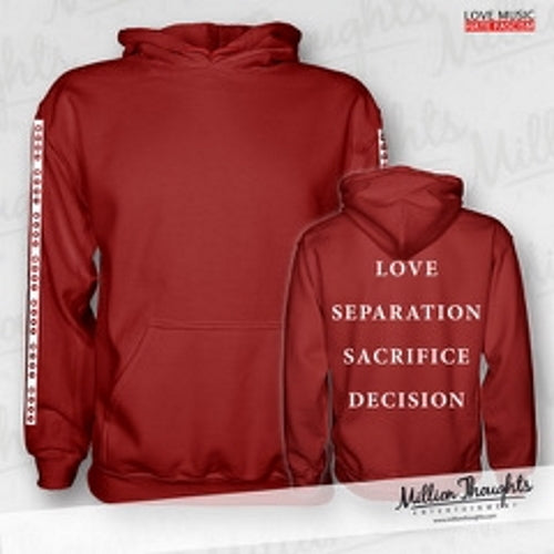 Hoodie Red 'Words' Gr.XL