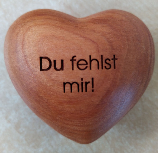 Holzherz 'Du fehlst mir!'