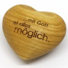 Holzherz 'Mit Gott ist alles möglich'