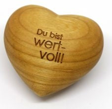 Holzherz 'Du bist wertvoll!'