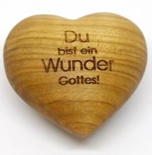 Holzherz 'Du bist ein Wunder Gottes'