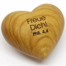 Holzherz 'Freue Dich! Phil.4,4'