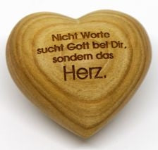 Holzherz 'Nicht Worte sucht Gott bei ..'