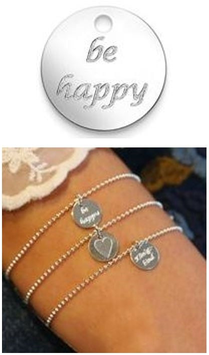 Armkette mit Anhänger 'be happy'