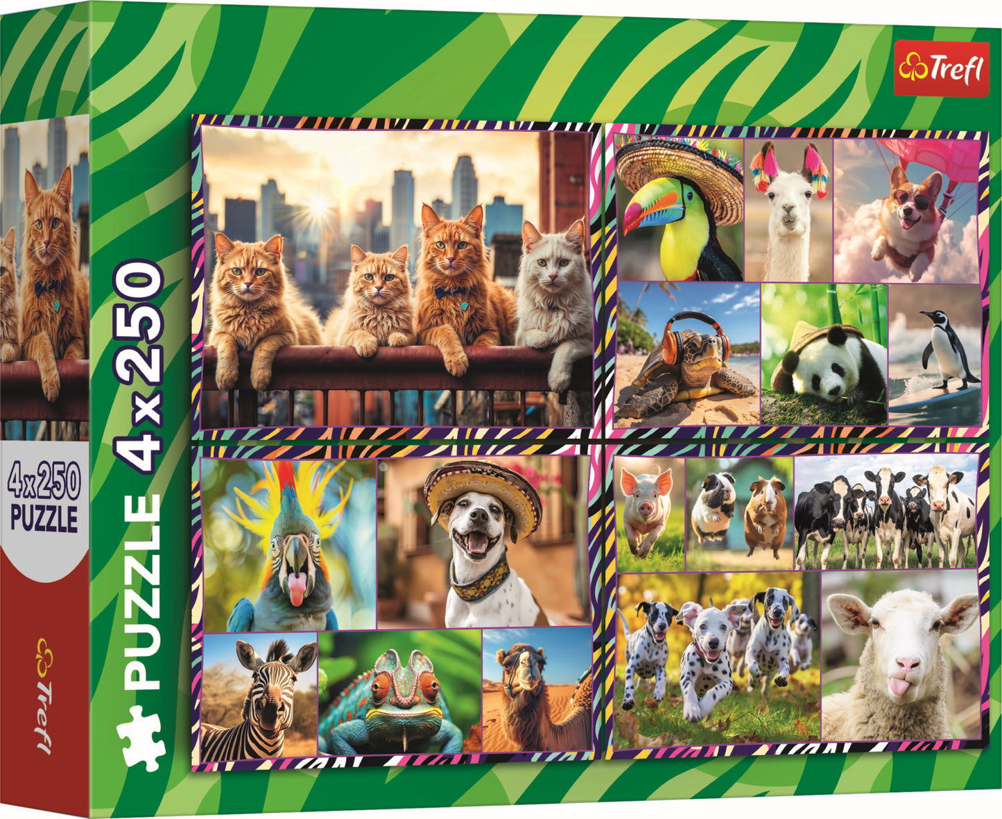 Puzzle-Set 'Lustige Tiere' 4 x 250 Teile