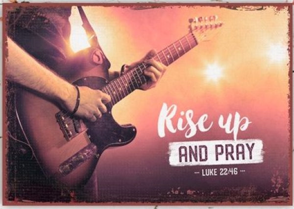 Metallschild 'Rise up and pray'