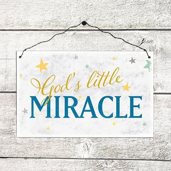 Holzschild groß 'God's little miracle'