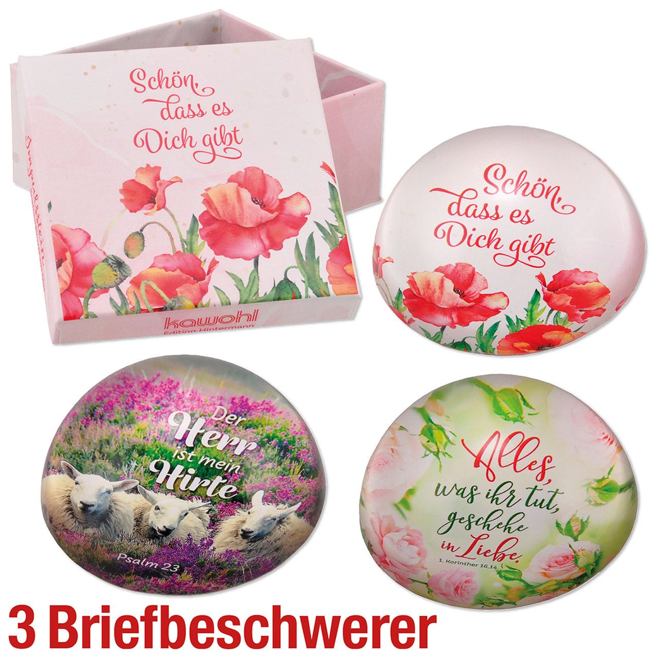 Set 'Briefbeschwerer aus Glas' 3-tlg.