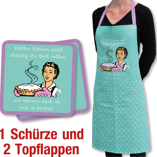 Sch�rze & Topflappen-Set 'M�tter' 3-teilig