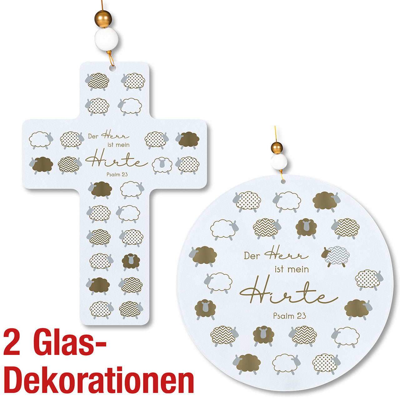 Glas-Set 'Psalm 23 - Gold-Edition' 2-teilig