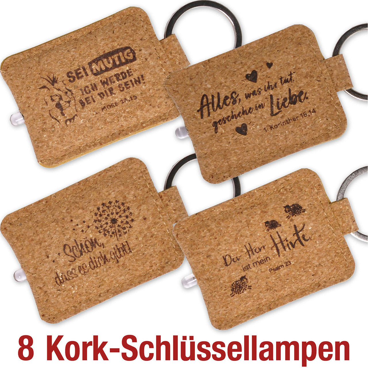 Paket 8 Ex. 'Schlüsselanhänger Kork'