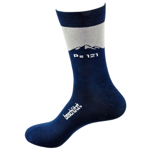 Socken 'beschützt - Ps 121' Gr. 42-46 dunkelblau