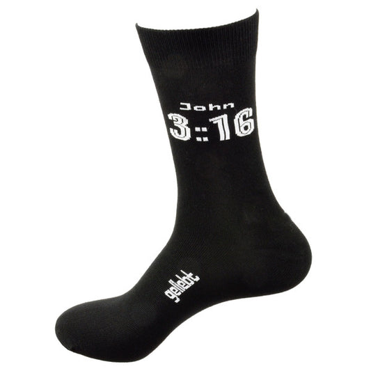 Socken 'geliebt - John 3:16' Gr. 42-46 schwarz