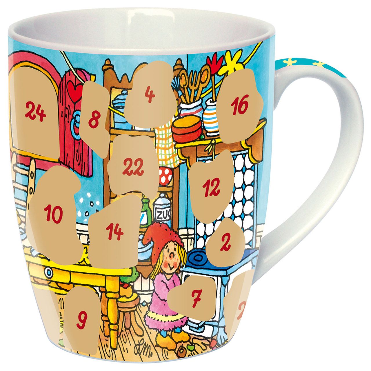 Adventskalender-Tasse 'Wichtelstube'