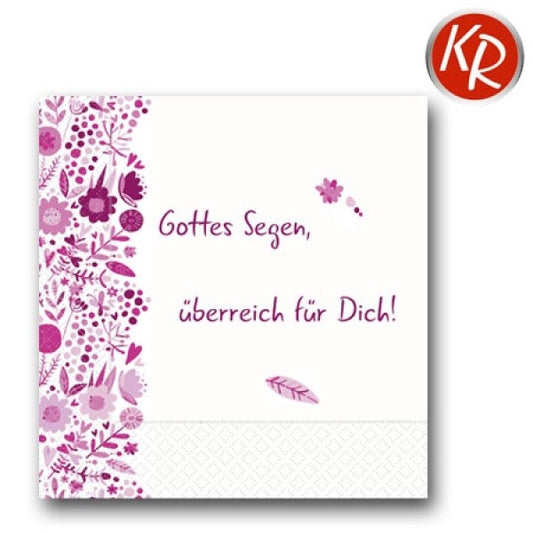 Servietten 'Gottes Segen �berreich f�r Dich'