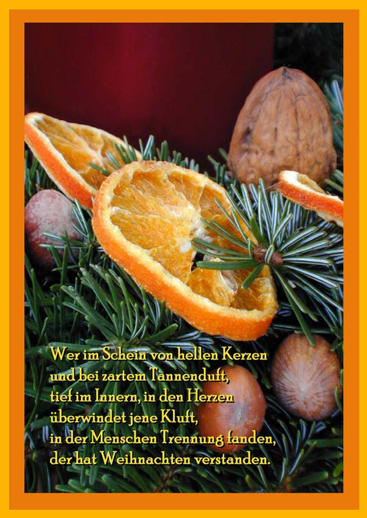 Faltkarte 6 Ex. 'Orange & N�sse'