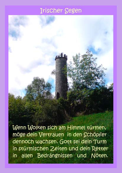 Faltkarte 6 St�ck 'Irischer Segen Turm'