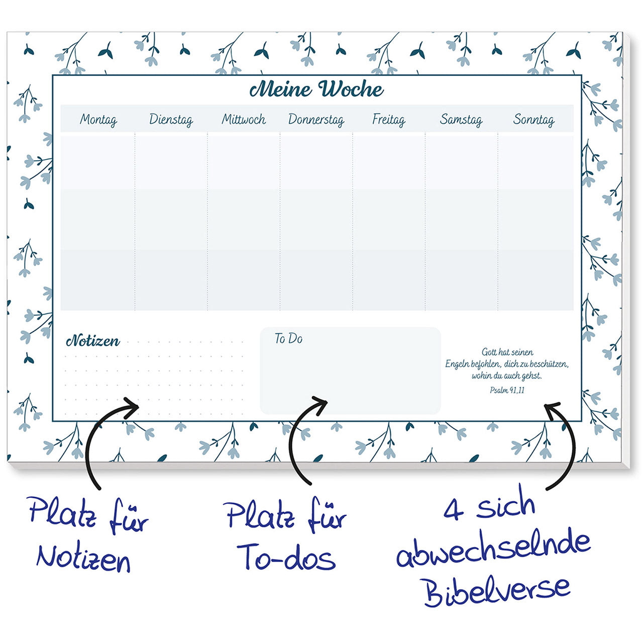 Wochenplaner 'Blumen' (Block)