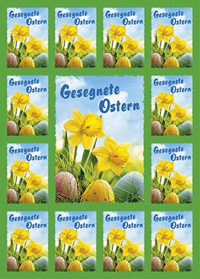 Aufkleber-Grußkarte Ostern 12 Ex.