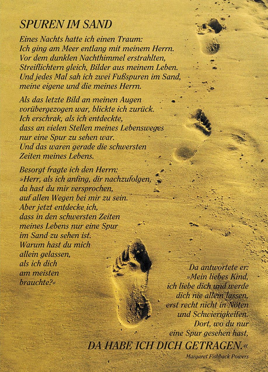 Postkarte 'Spuren im Sand' 12 Ex.