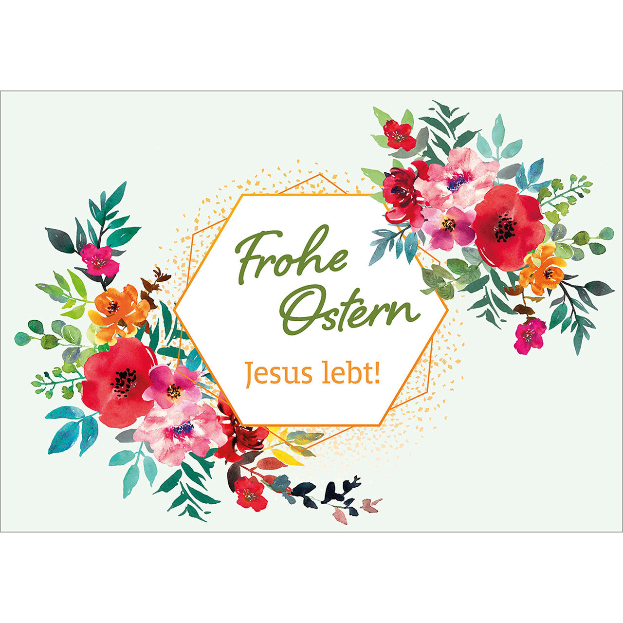 Postkarte 4 Ex. 'Frohe Ostern - Jesus lebt!'