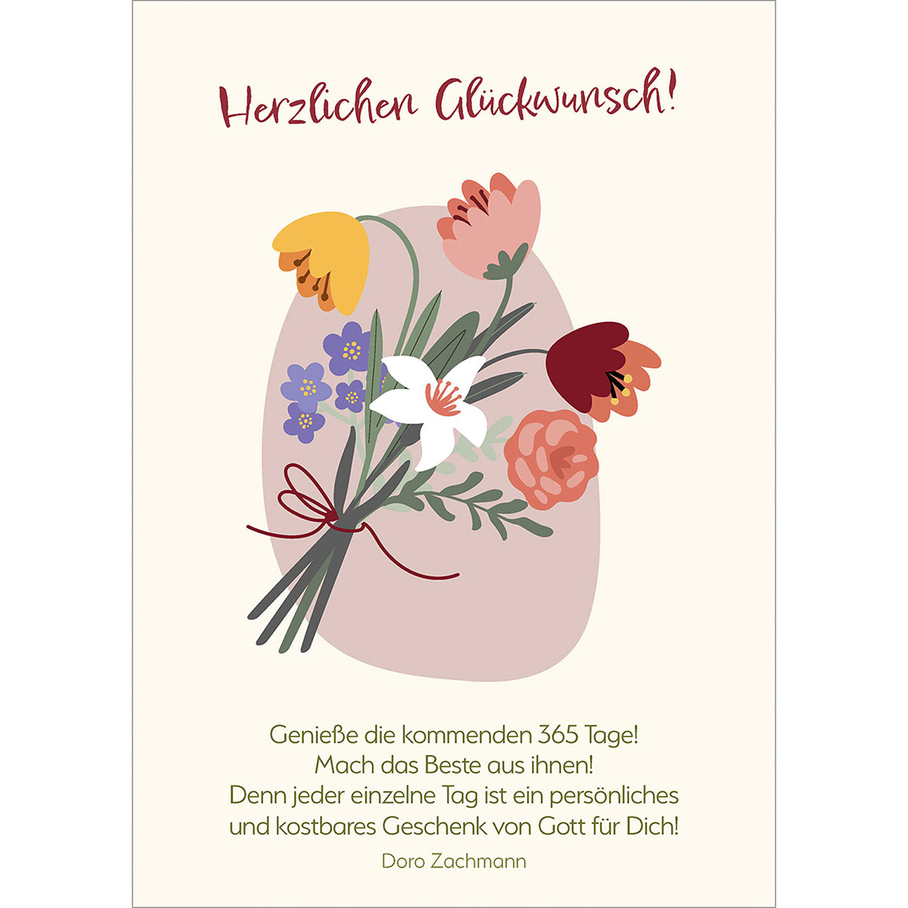 Postkarte Geburtstag 4 Ex. 'Herzlichen Gl�ckwunsch'