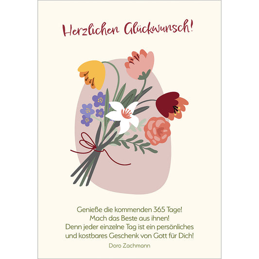 Postkarte Geburtstag 4 Ex. 'Herzlichen Gl�ckwunsch'