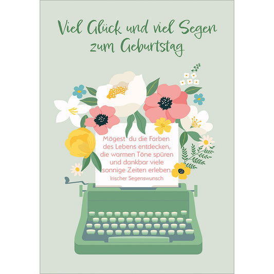 Postkarte Geburtstag 4 Ex. 'Viel Gl�ck und viel Segen zum Geburtstag'