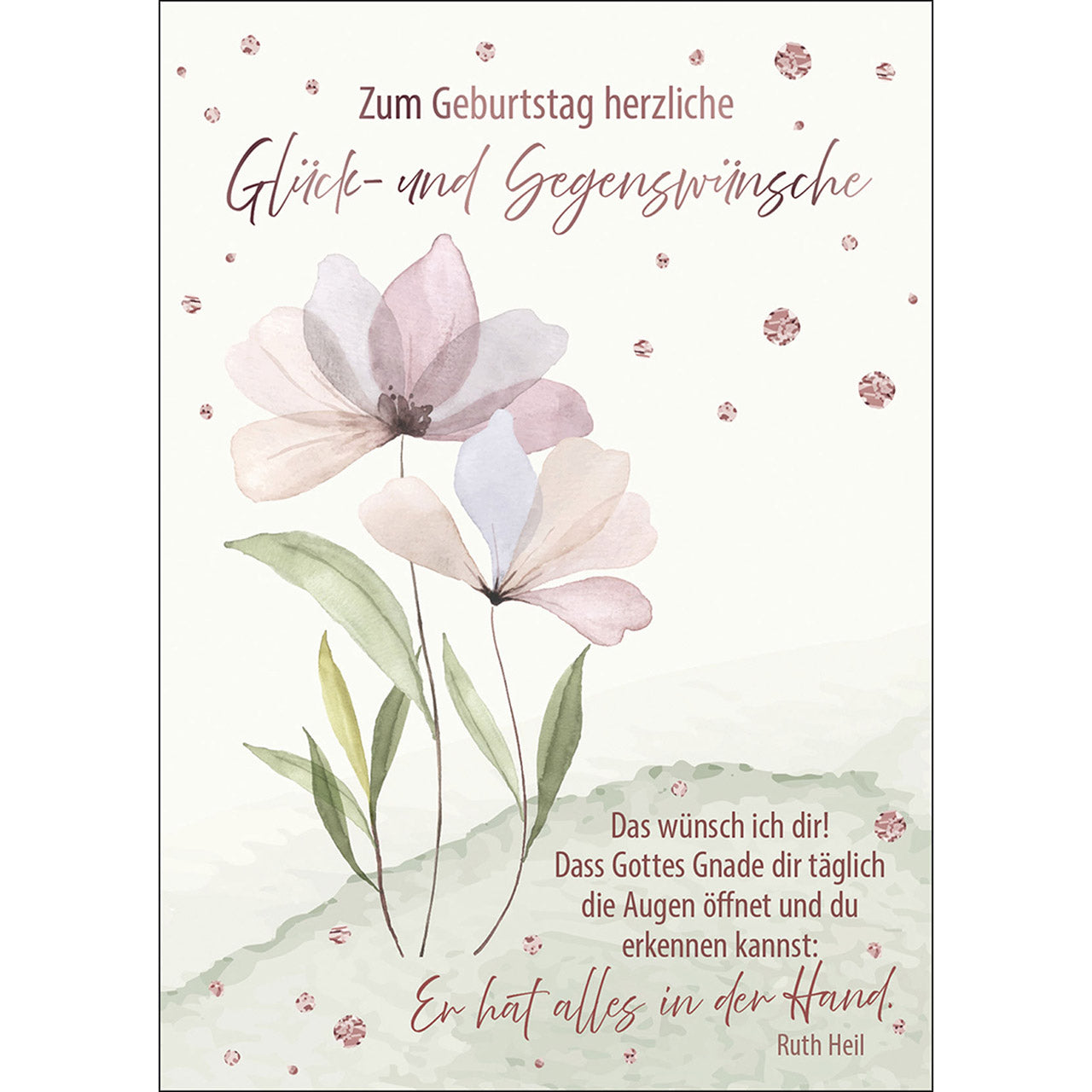 Postkarte 'Zum Geburtstag herzliche Gl�ck- und Segensw�nsche' 4 Ex.