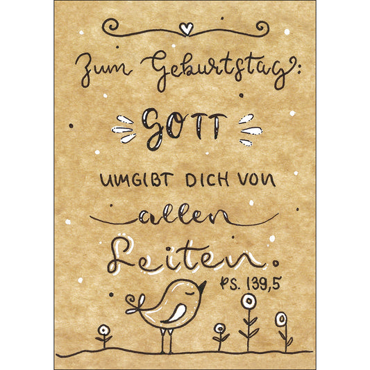 Postkarte 'Zum Geburtstag' 4 Ex.