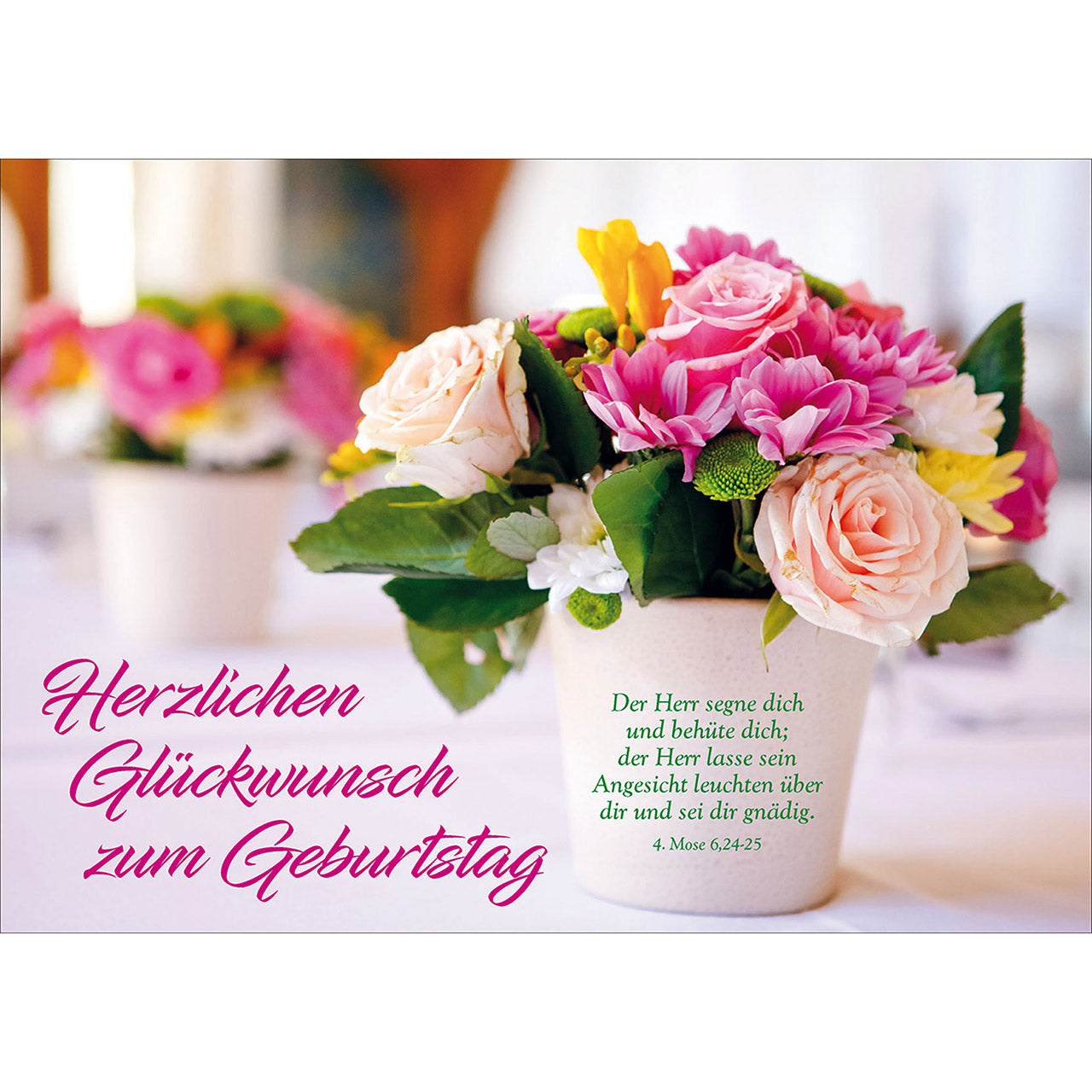 Postkarte Geburtstag 'Blumenstrau�' 4 Ex.