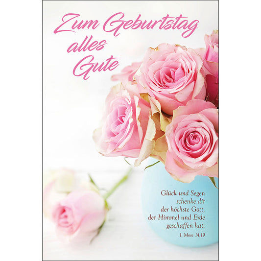 Postkarte Geburtstag 'Gl�ck & Segen' 4 Ex.