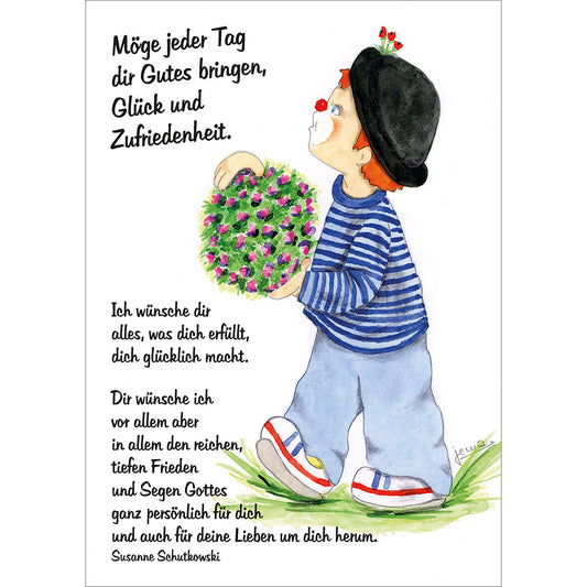 Postkarte 4 Ex. 'M�ge jeder Tag dir Gutes bringen ...'