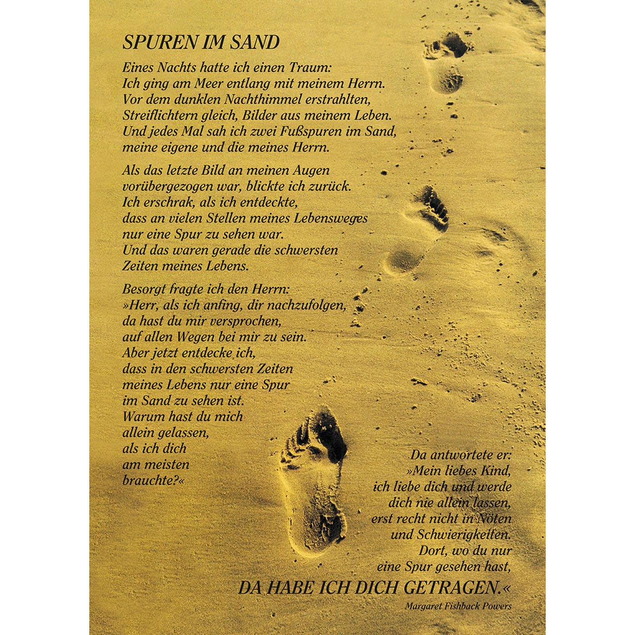 Postkarte 'Spuren im Sand' 4 Ex.