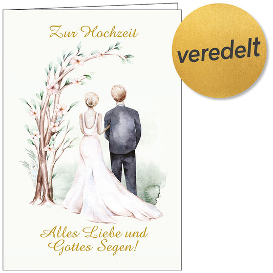 Faltkarte 'Zur Hochzeit - Alles Liebe und Gottes Segen'