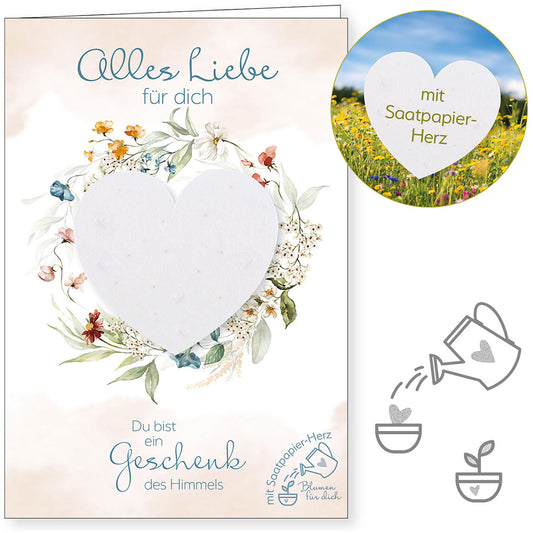 Faltkarte Neutral 'Alles Liebe f�r dich'