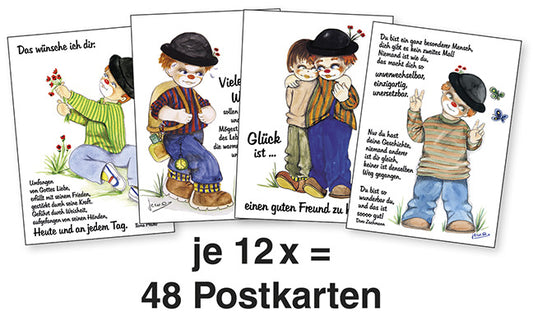 Postkarten-Paket 'Clown' 48 Ex.