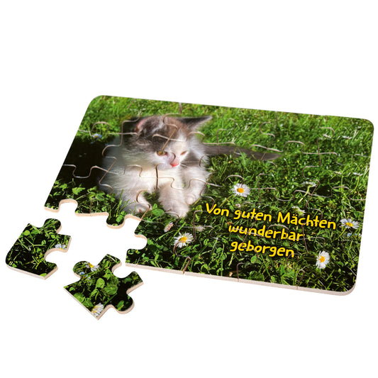 Holz-Puzzle 'Katzenbaby' (Box)