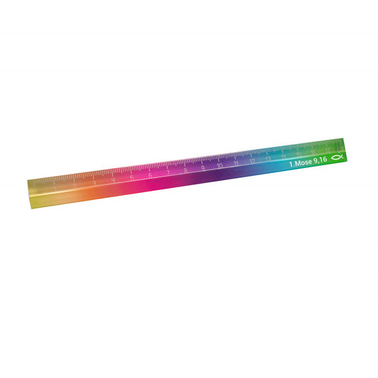 Dreieckiges Lineal 18 cm Regenbogenfarben
